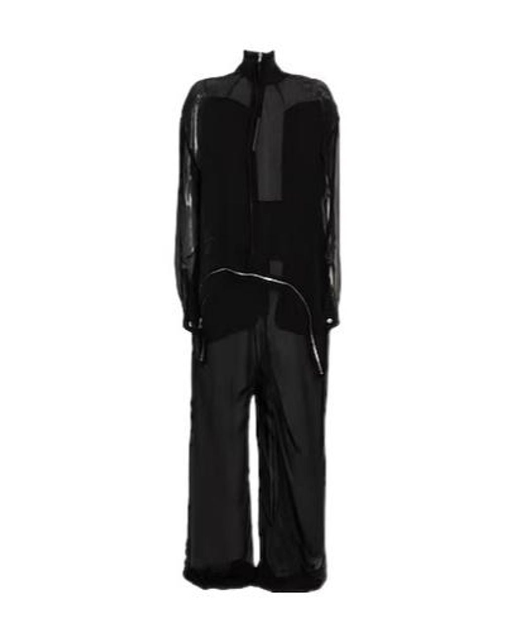Rick Owens Black High-Neck Zipper Jumpsuit