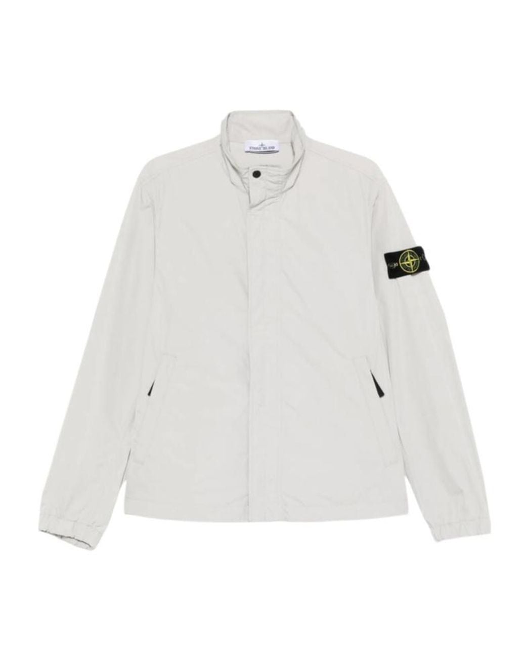 Stone Island White Logo-Patch Jacket for men