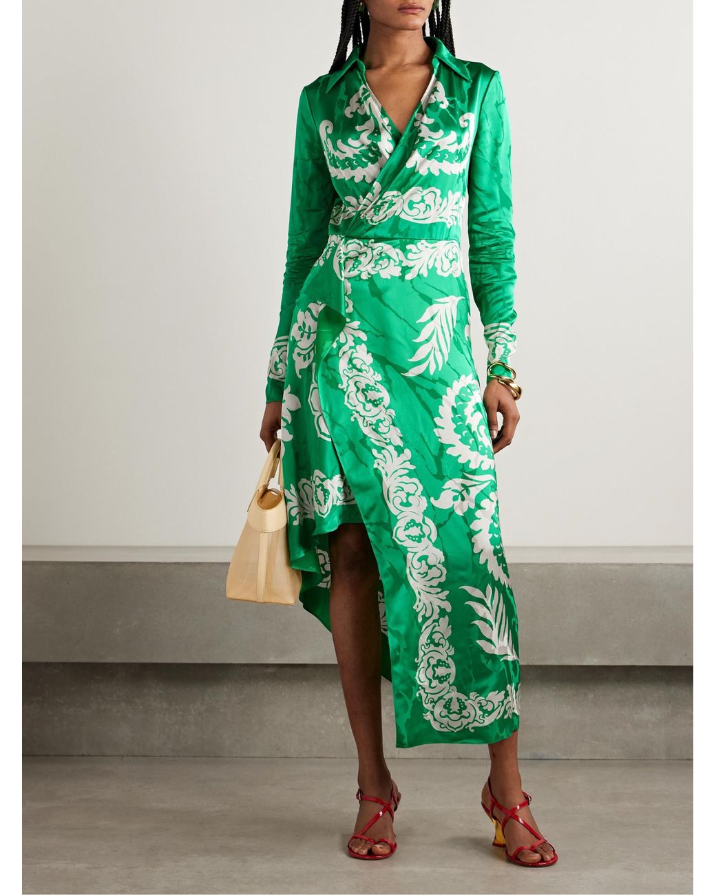 Etro Green Satin Dress