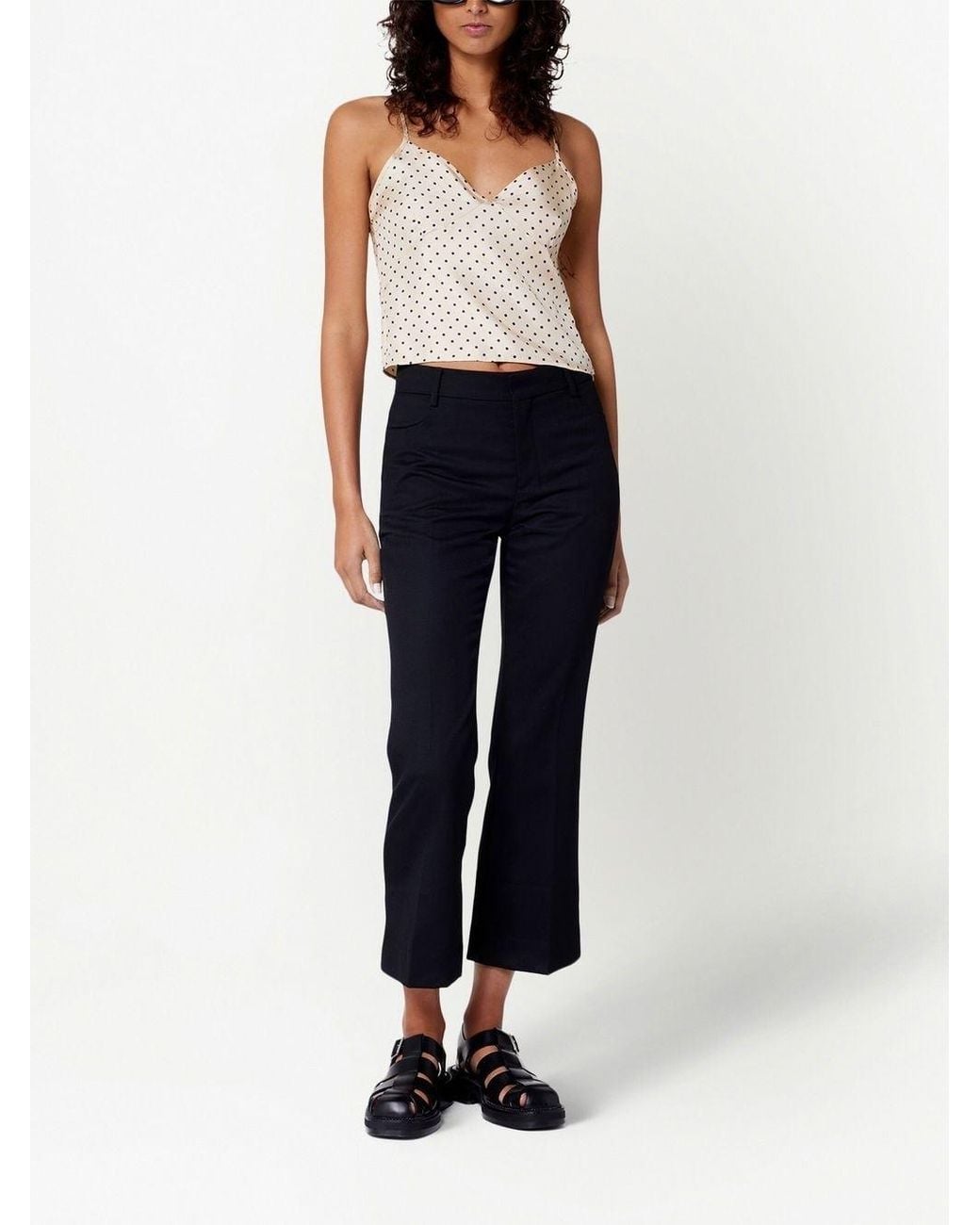 AMI Blue Ami Mid-Rise Flared Trousers