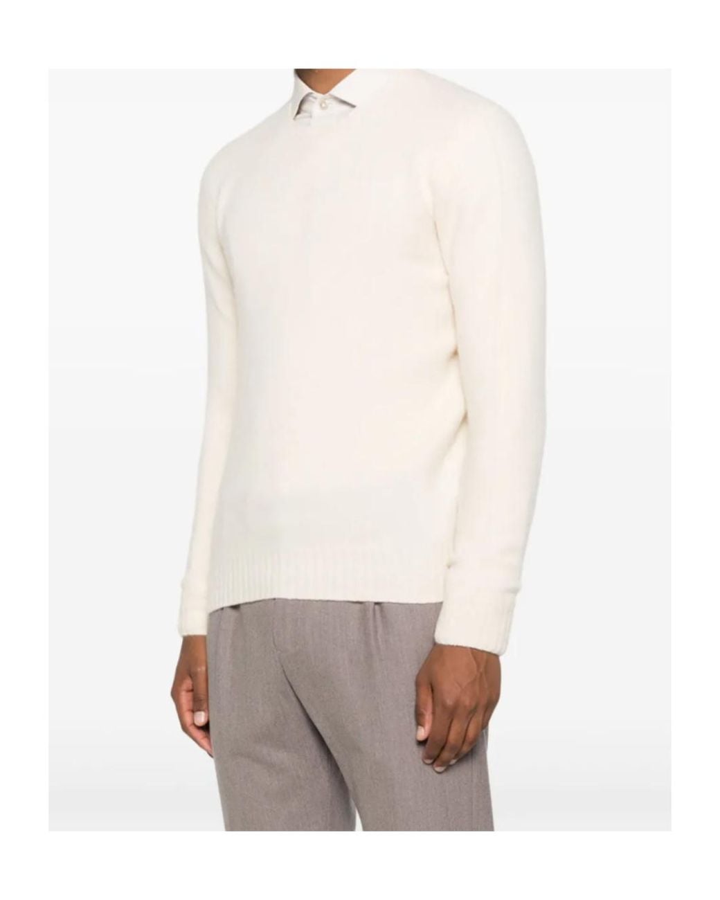 Drumohr Natural Crew-Neck Knitted Sweater for men