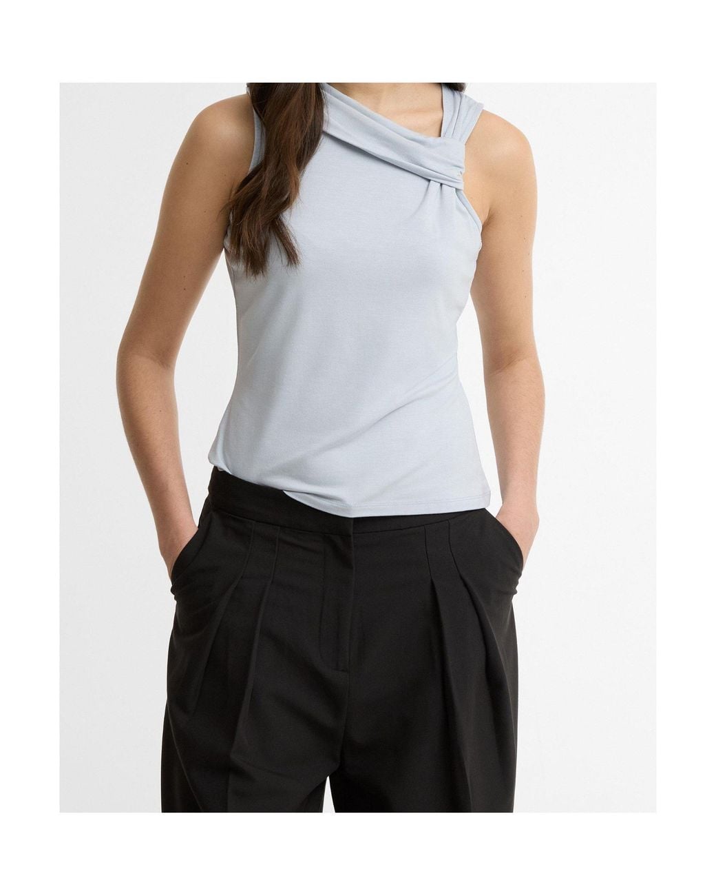 Barbour Gray Pleated Detail Top