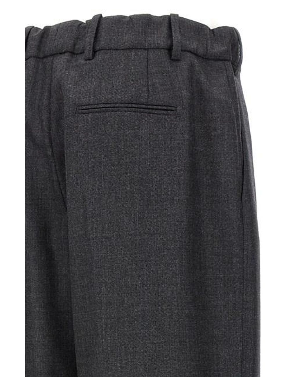 The Row Black Pleat-Front Wide-Leg Trousers