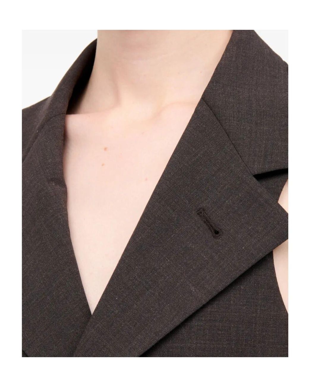 MM6 by Maison Margiela Brown Single Breasted Sleeveless Waistcoat