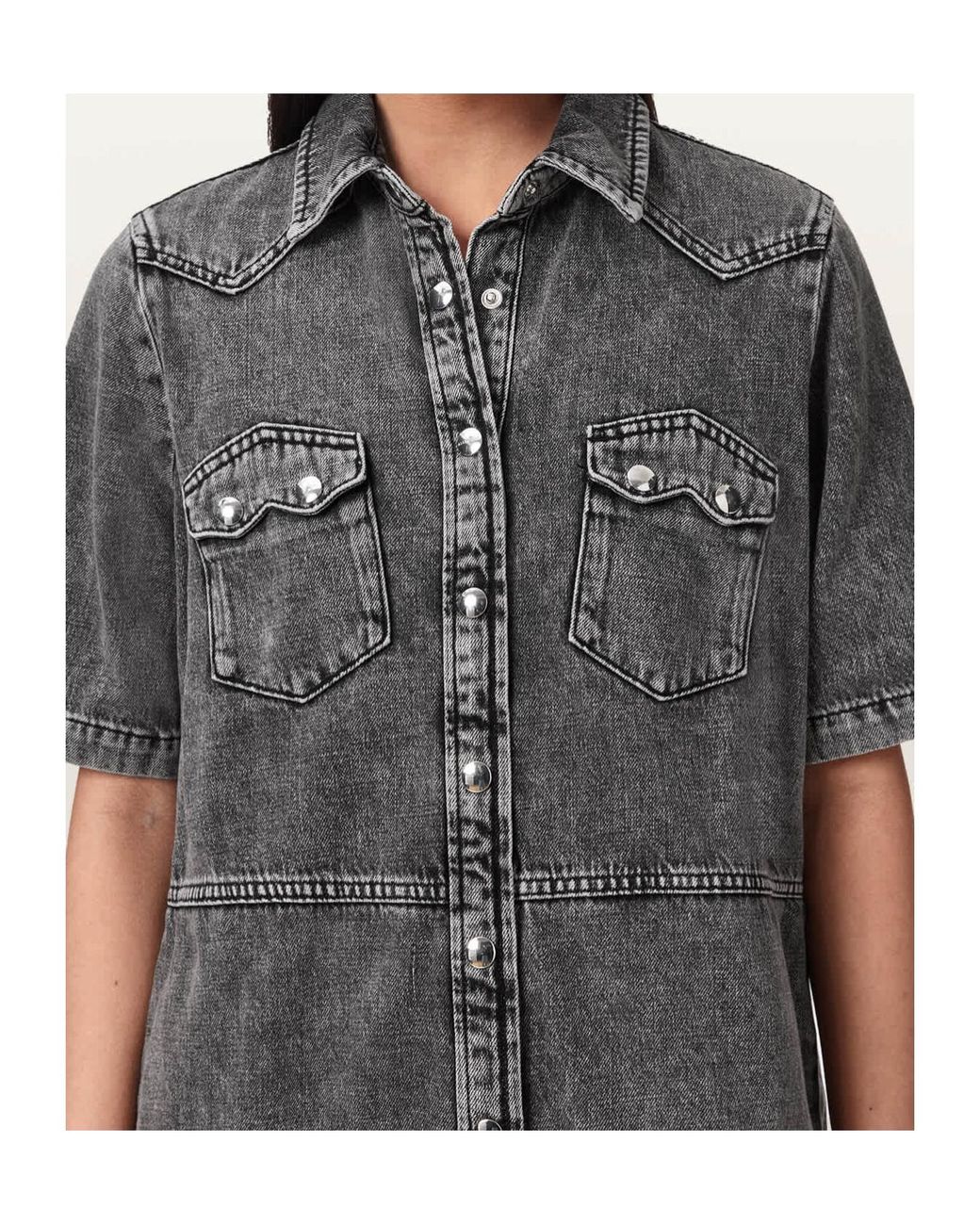AllSaints Black Rock Denim Dress