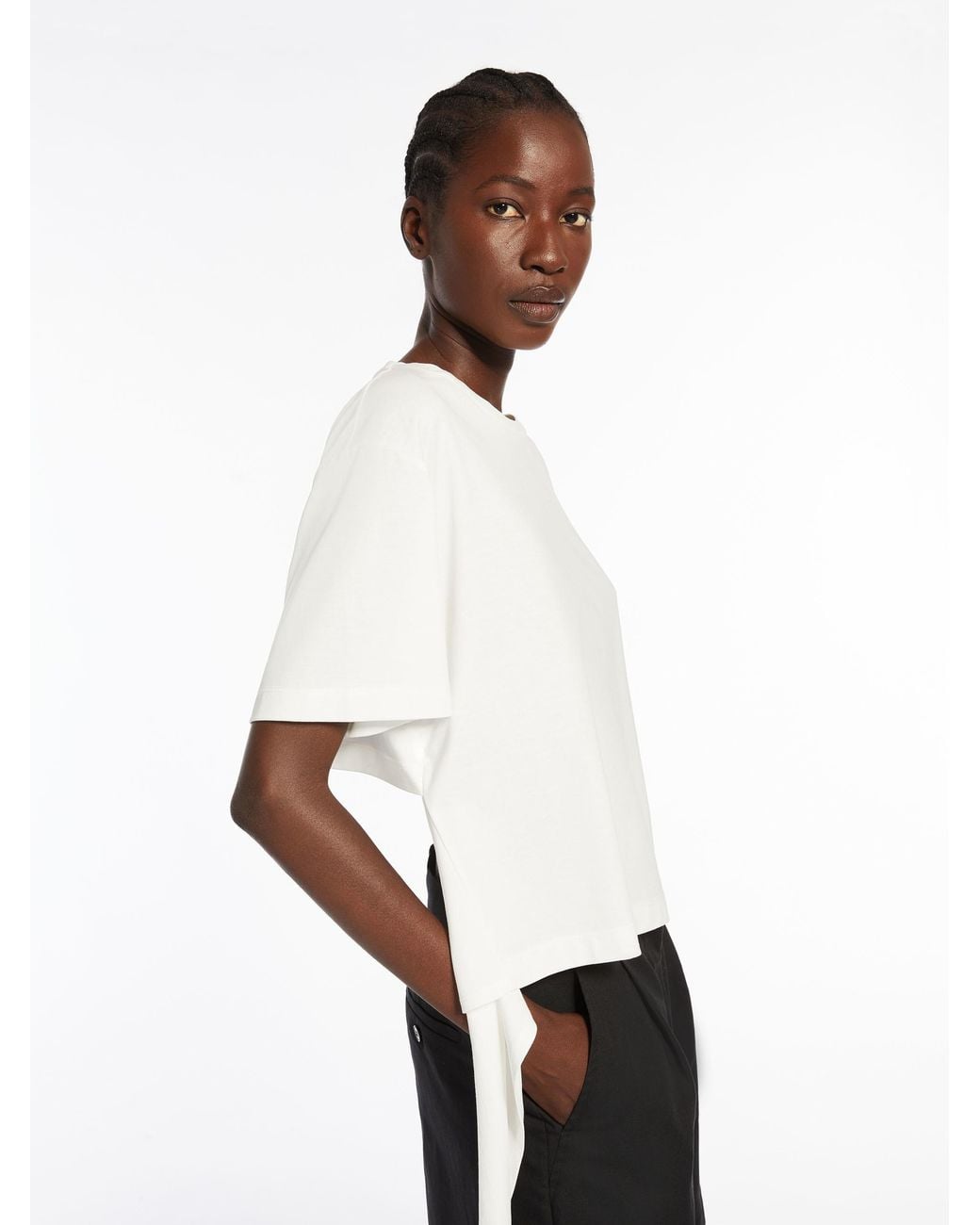 Weekend by Maxmara White Tied Crewneck T-Shirt