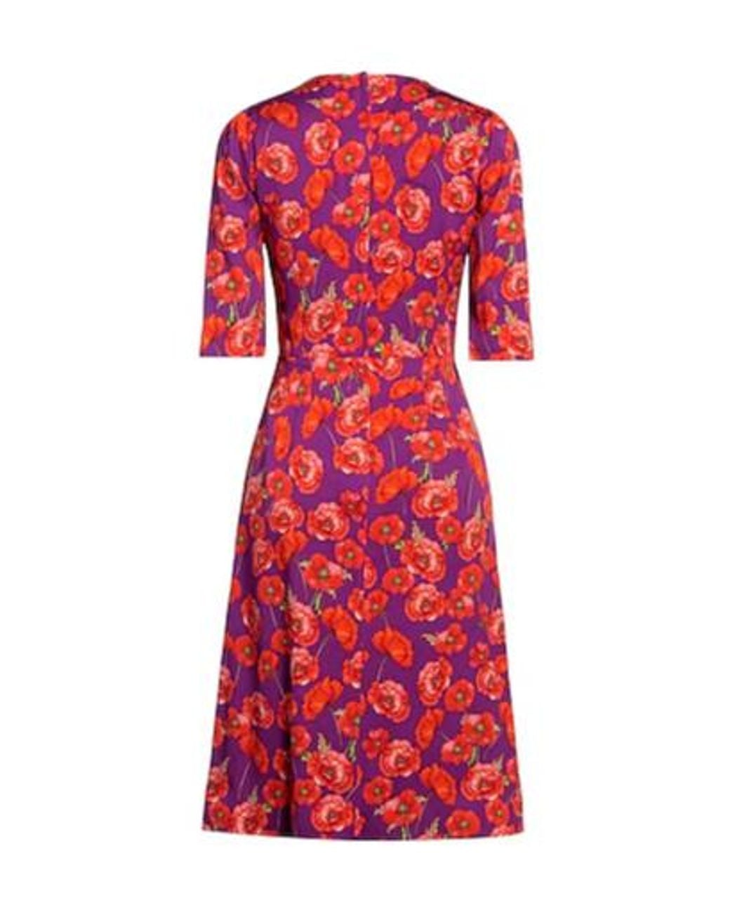 Dolce & Gabbana Red Floral Print A-Line Dress