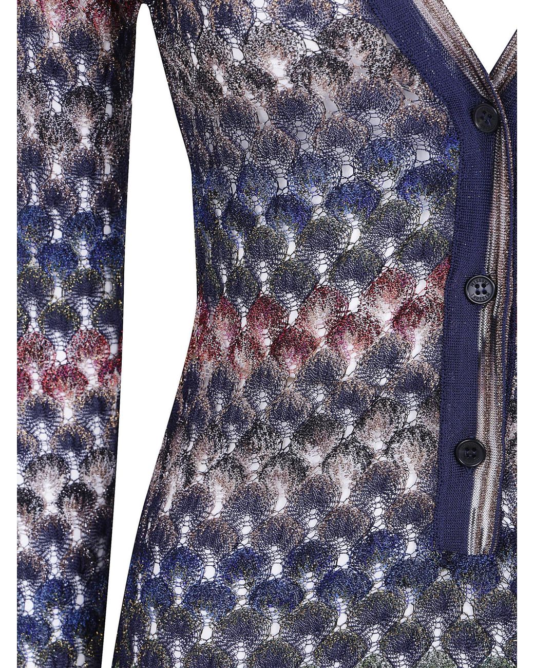 Missoni Blue Long Sleeve V-Neck Jumper