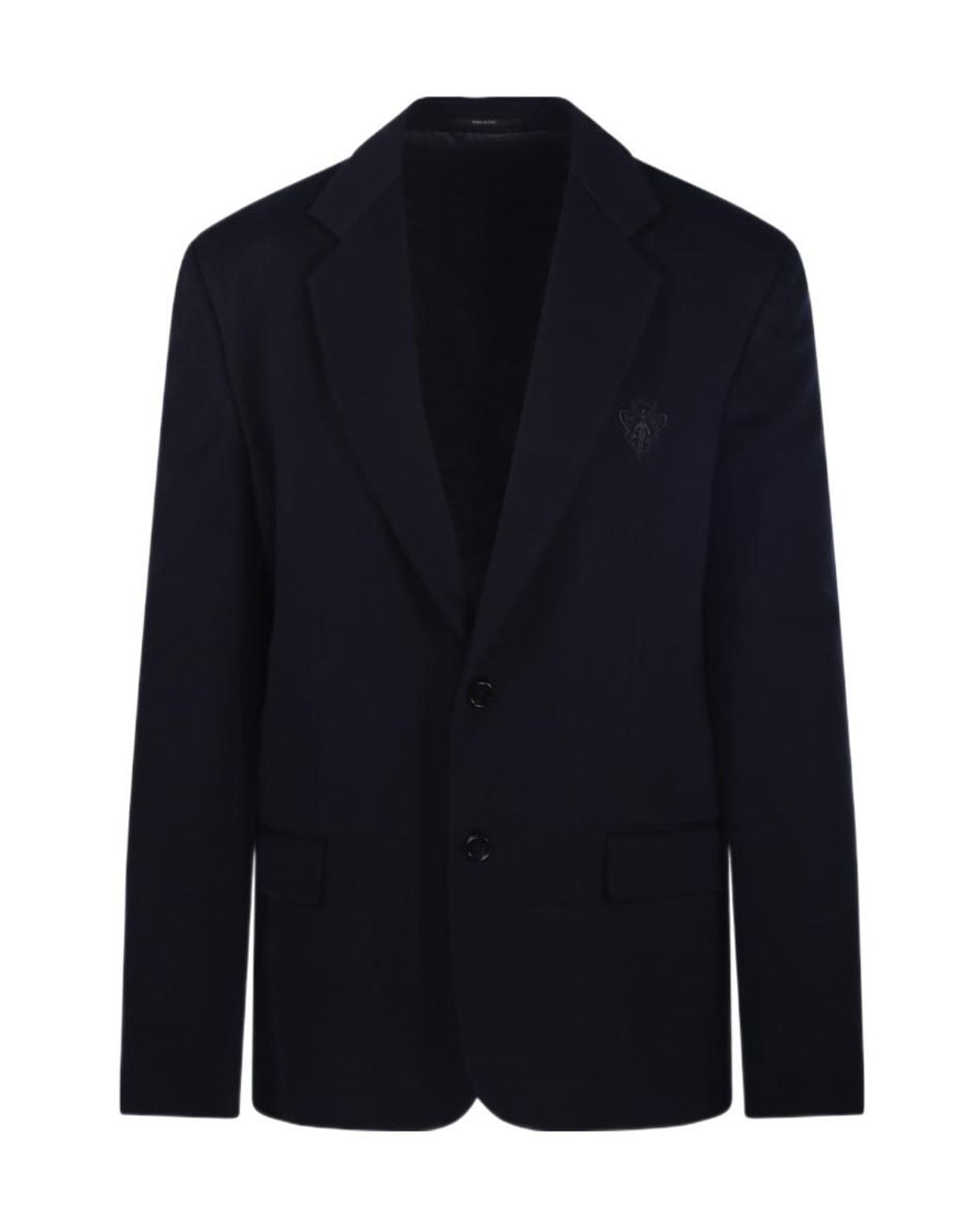 Gucci Blue Logo-Embroidered Single-Breasted Blazer for men