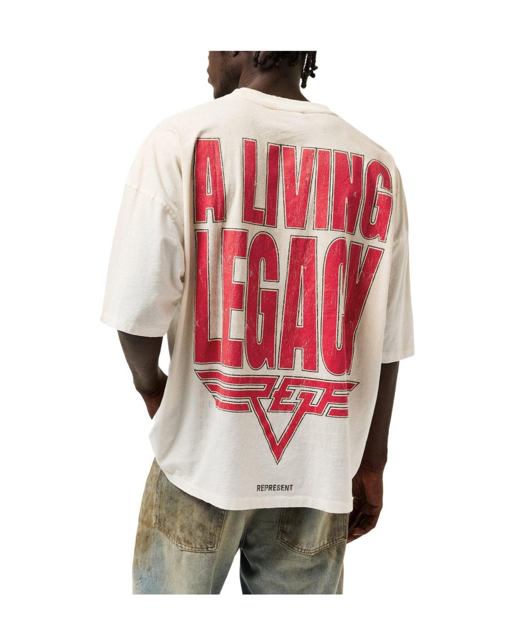 Represent White Oversized T-Shirt for men