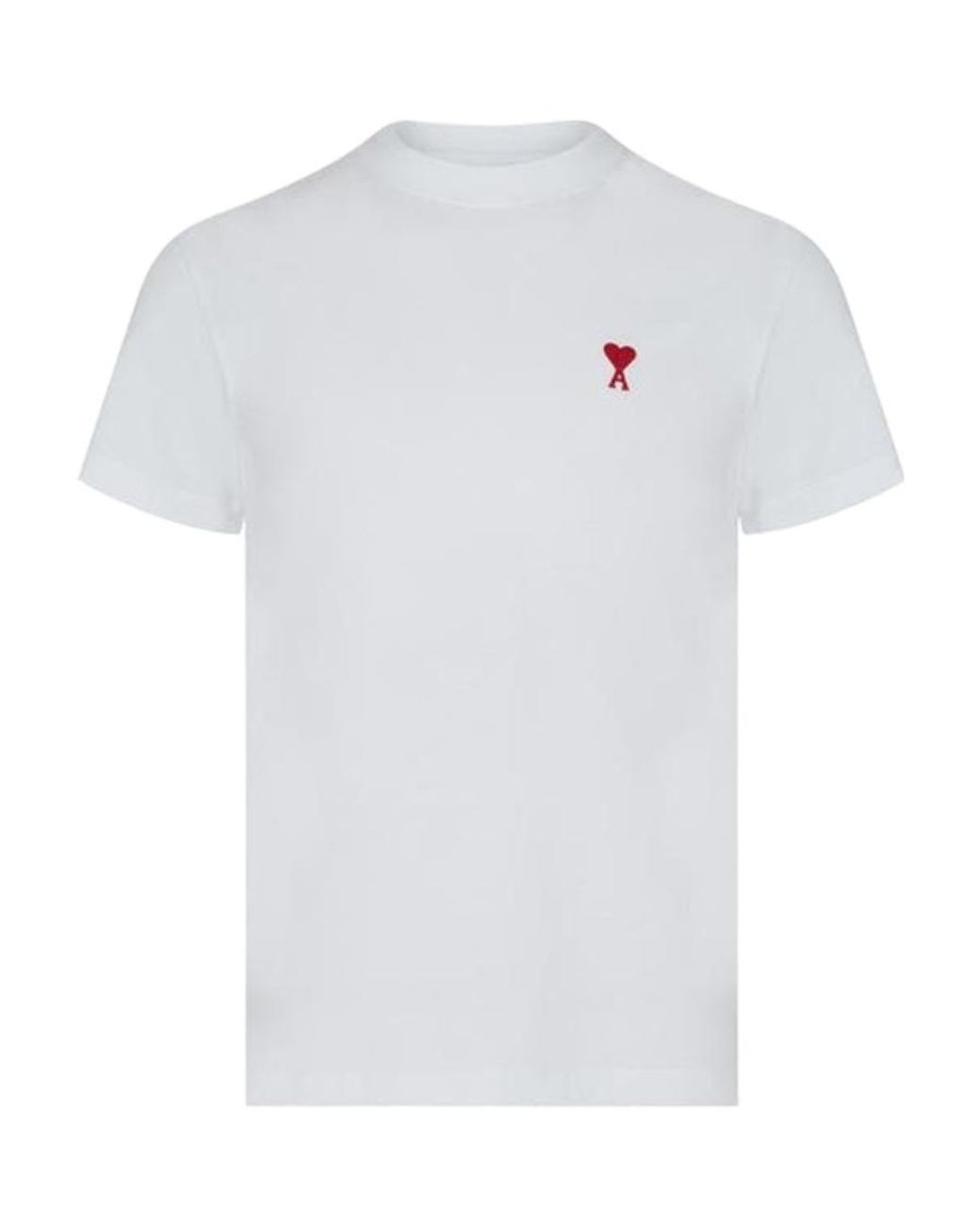 AMI White Logo Short-Sleeved T-Shirt for men