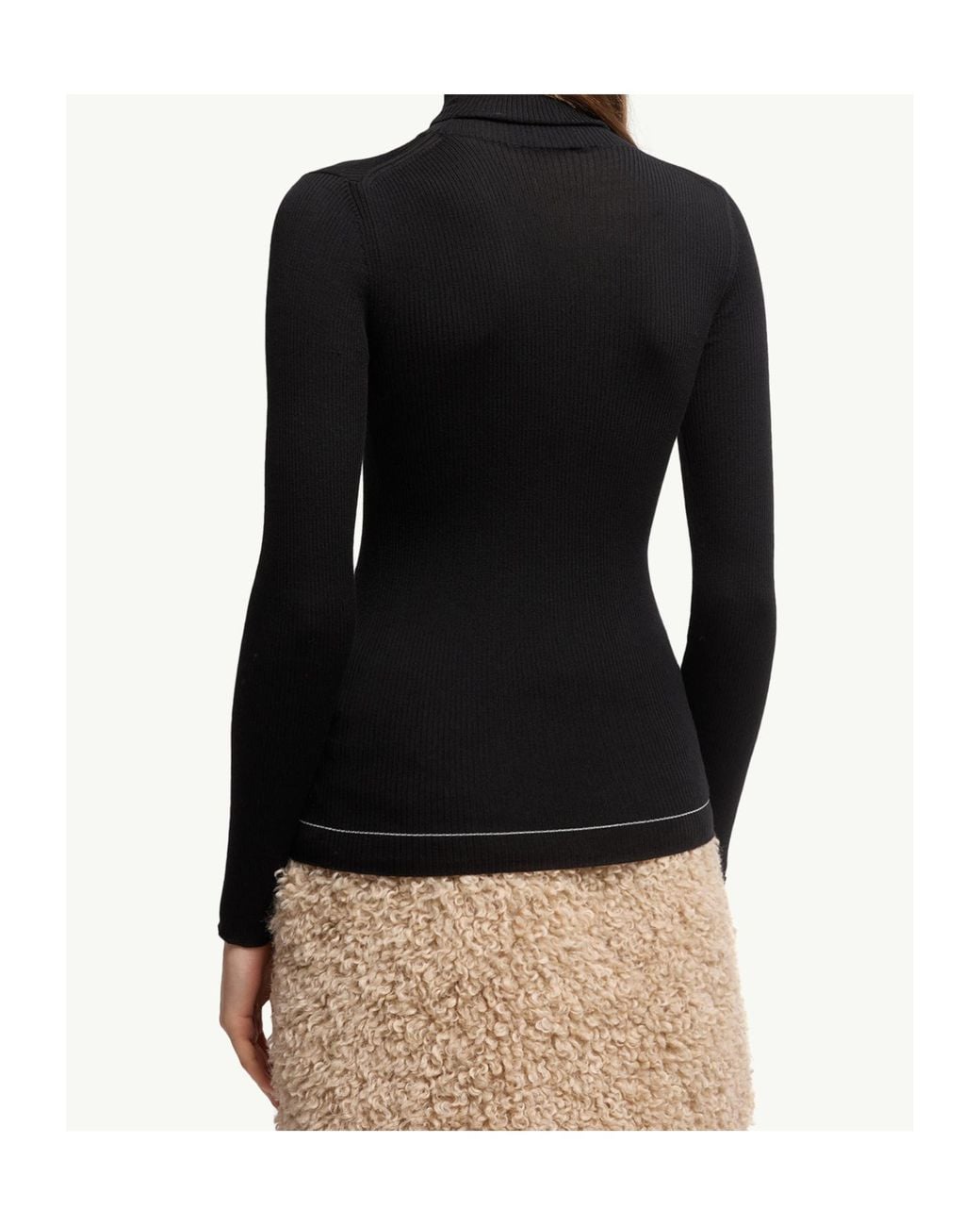 Moncler Black Turtleneck Long Sleeved Knitted Top
