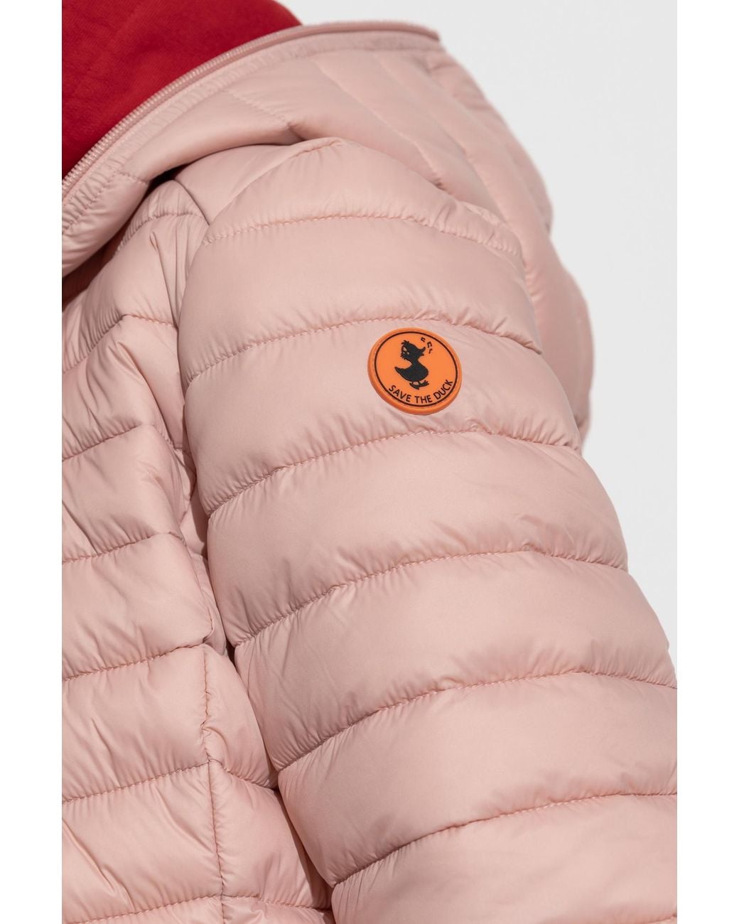 Save The Duck Pink Daisy Quilted Hooded Jacket