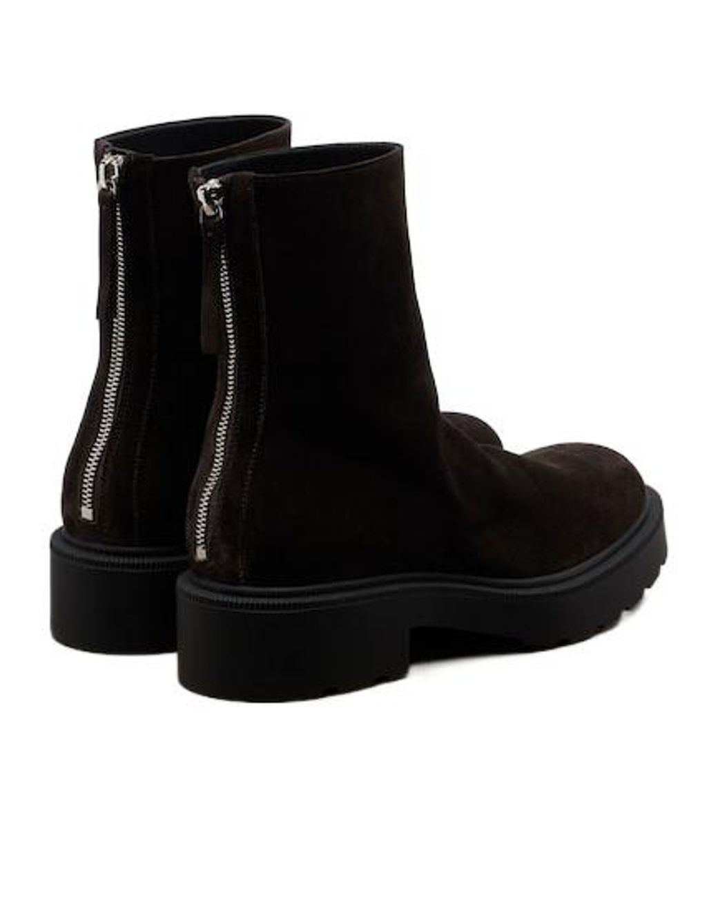 The Row Black Solid Suede Ankle Boots
