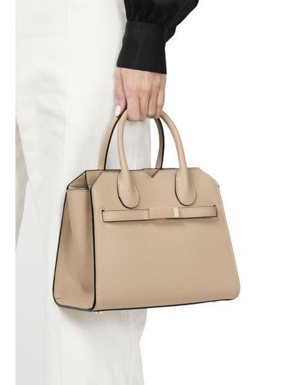 Valextra Natural Milano Two Handles Mini Bag
