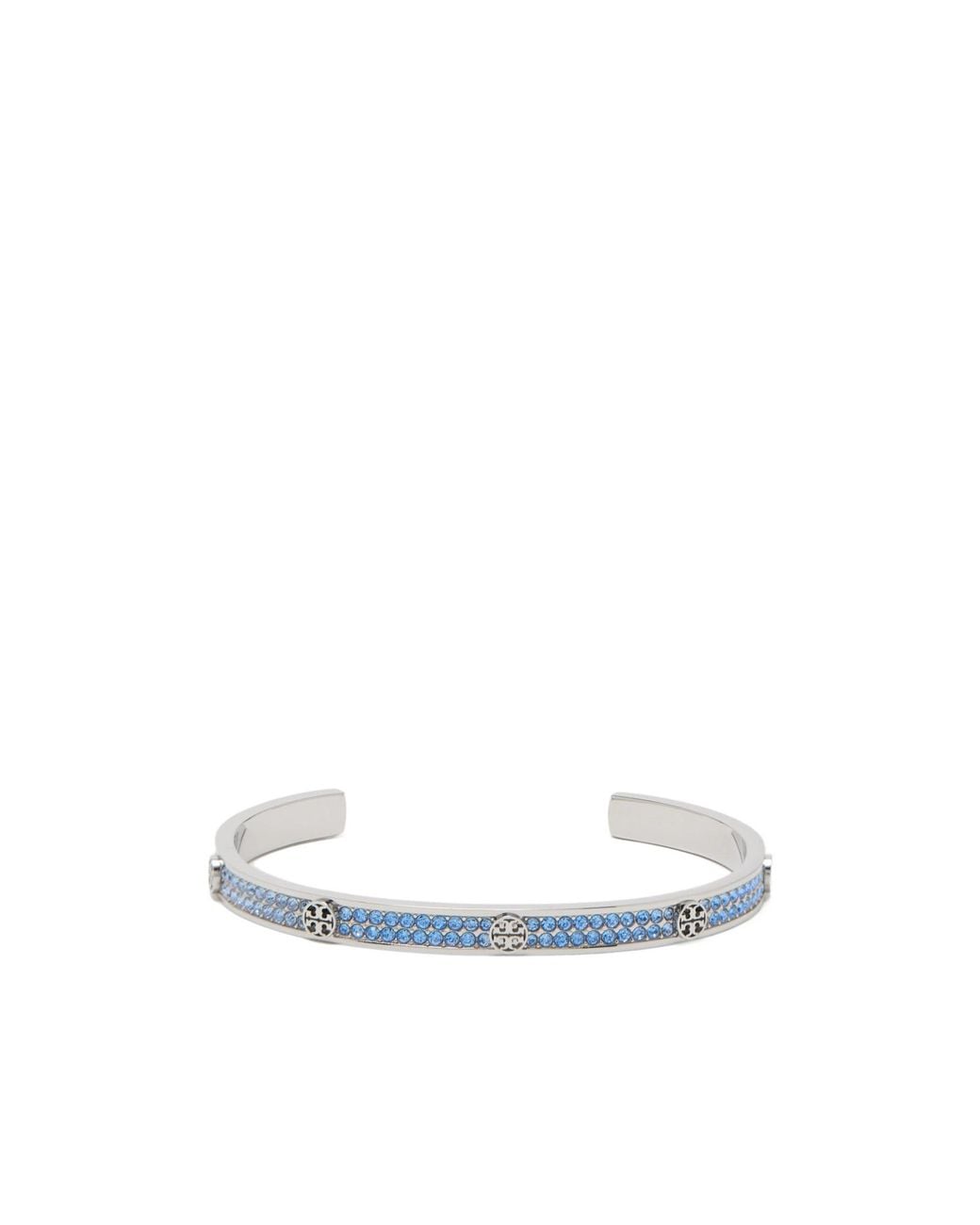 Tory Burch White Icon Pavé Cuff Bracelet