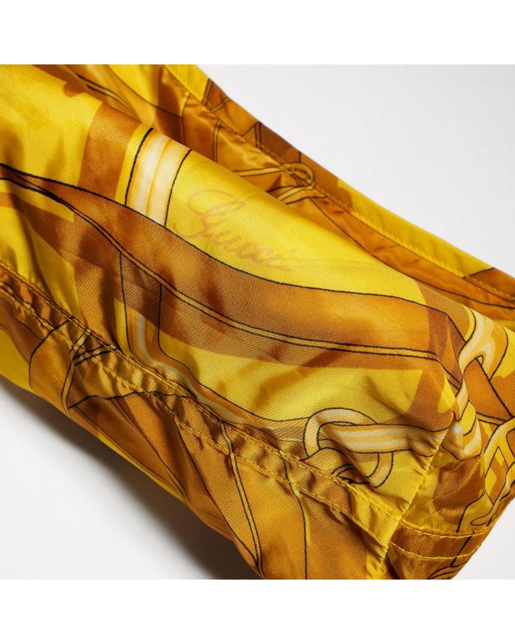 Gucci Yellow Small Printed Pouch With Strap