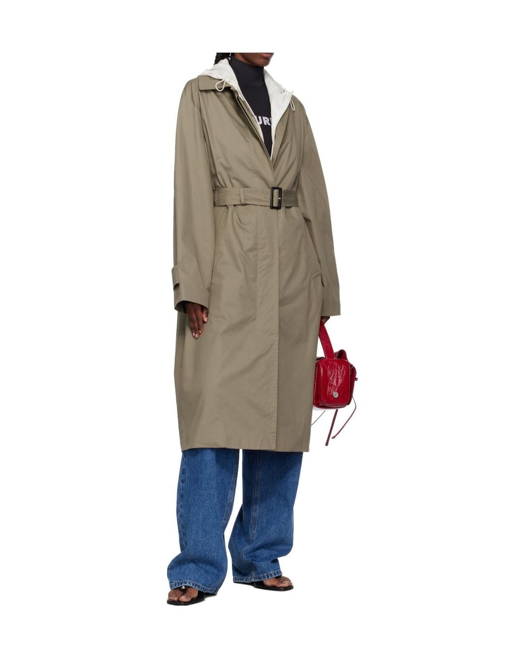 Pushbutton Natural Gabardine Trench Coat