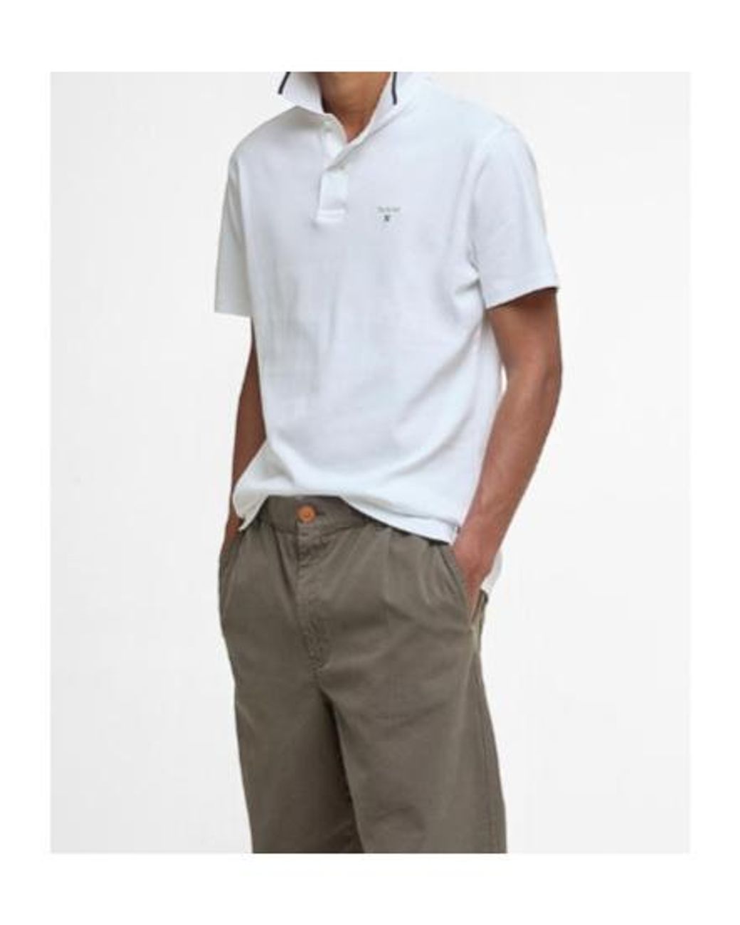 Barbour White Hackney Tailored Short-Sleeved Polo Shirt for men