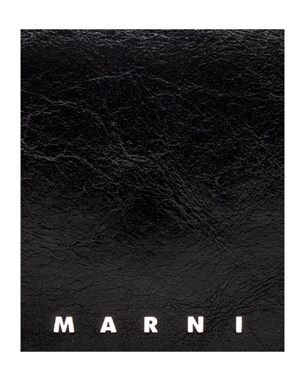 Marni Black Leather Wallet With Logo