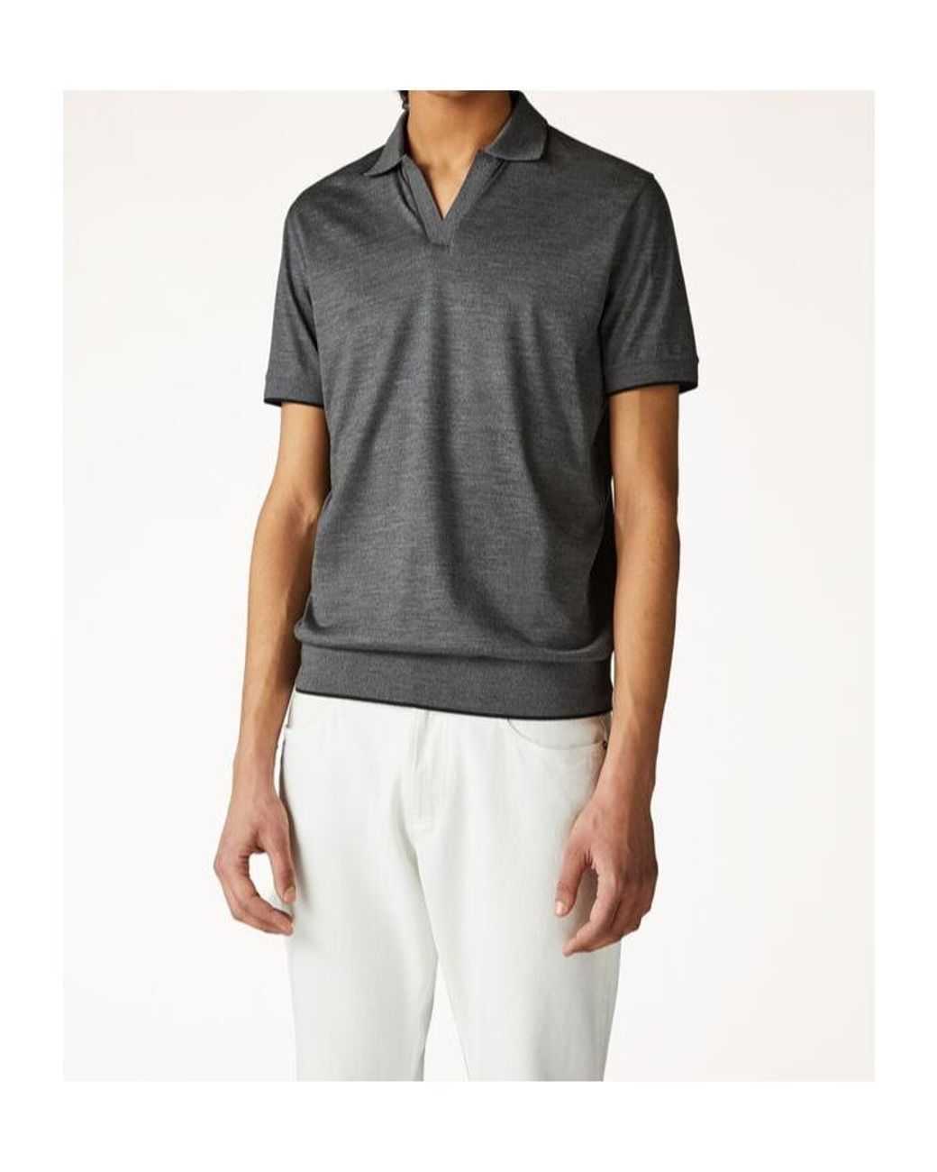 Loro Piana Gray Waitaki Polo Shirt for men
