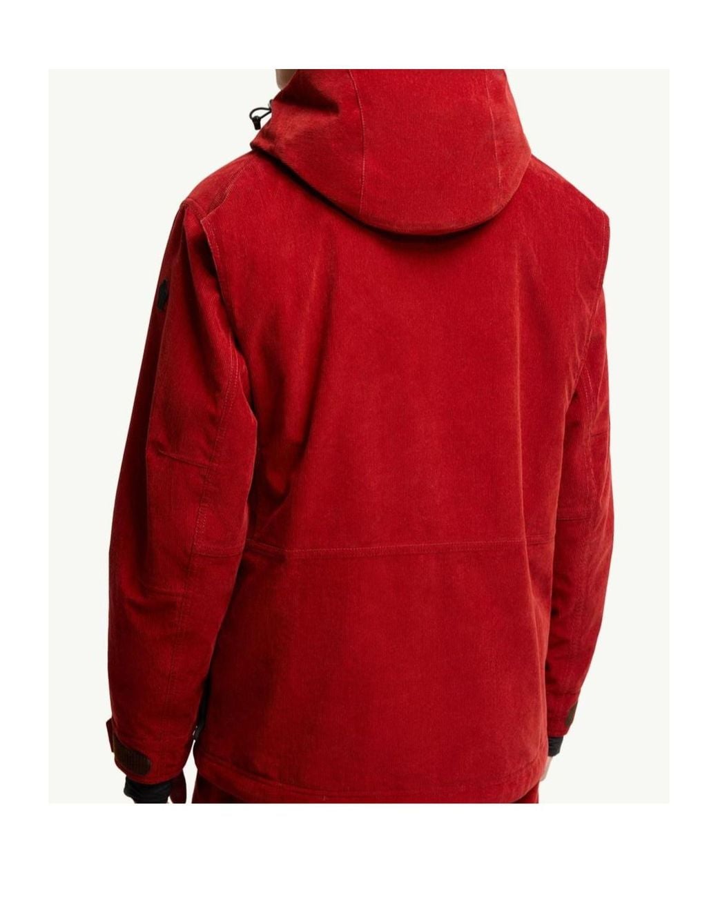 Moncler Red Airolo Corduroy Insulated Hooded Ski Jacket for men