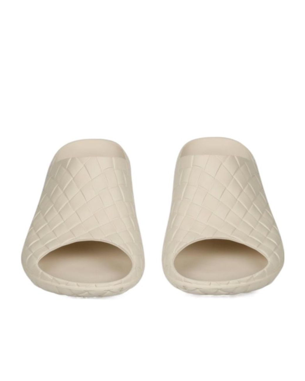 Bottega Veneta White Intreccio Slip-On Slides for men