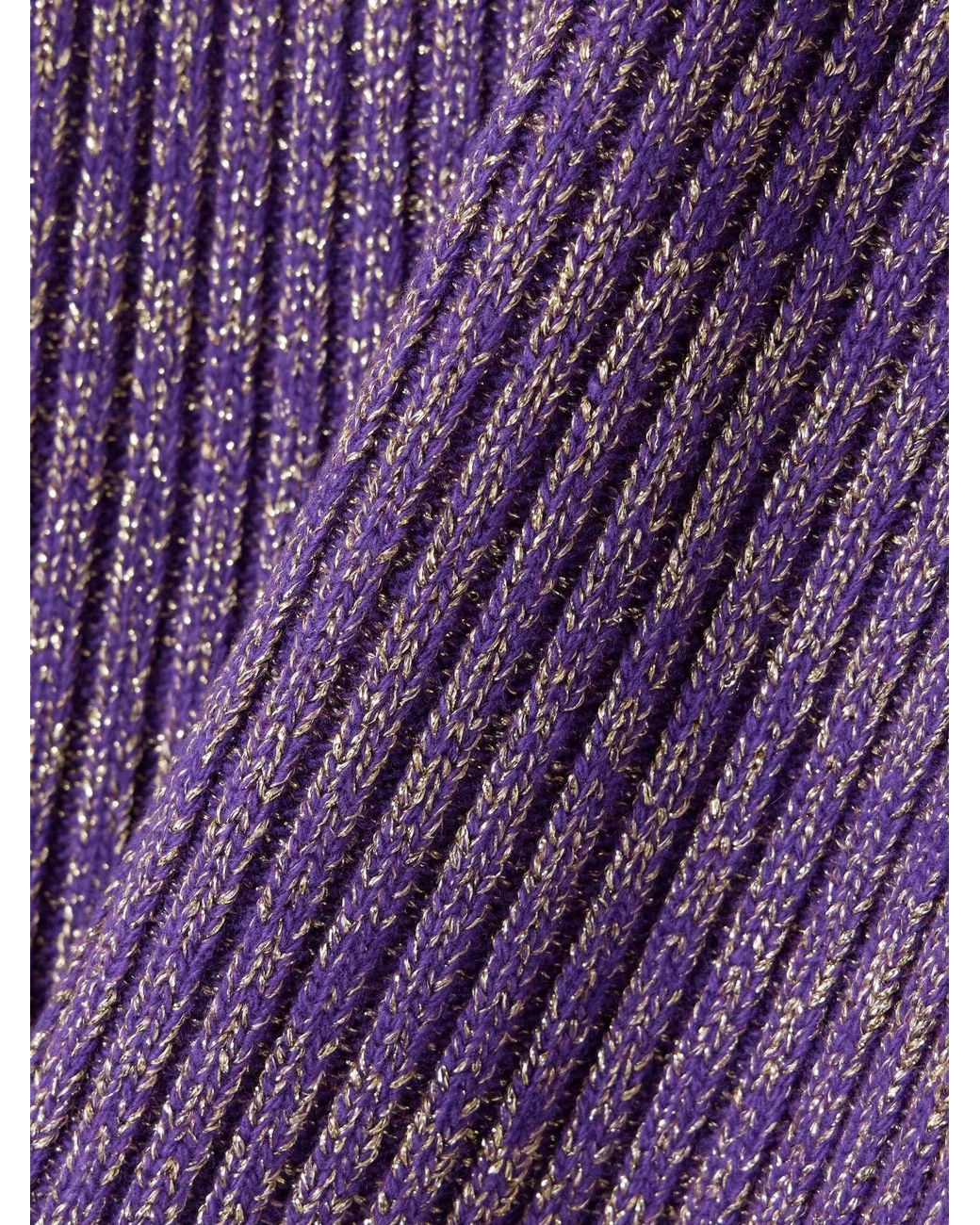 Valentino Purple Short-Sleeved Sweater