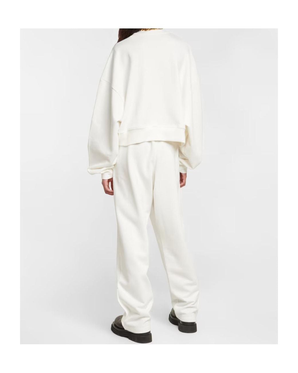 Wardrobe NYC White Crew Neck Fleece Sweatshirt