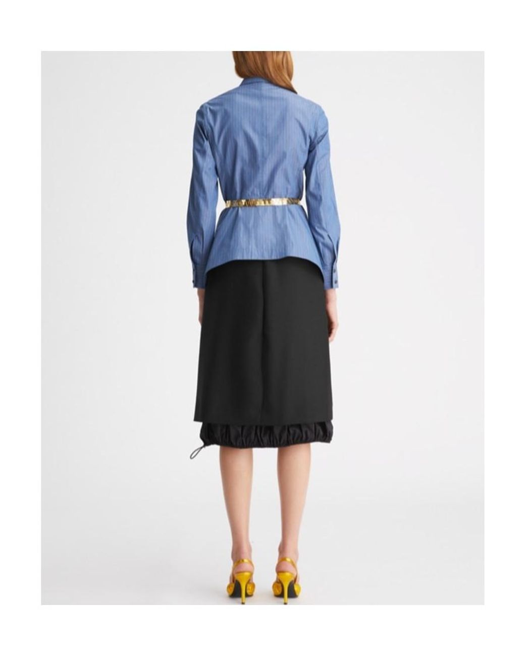 Tory Burch Black Ruffle Midi Skirt
