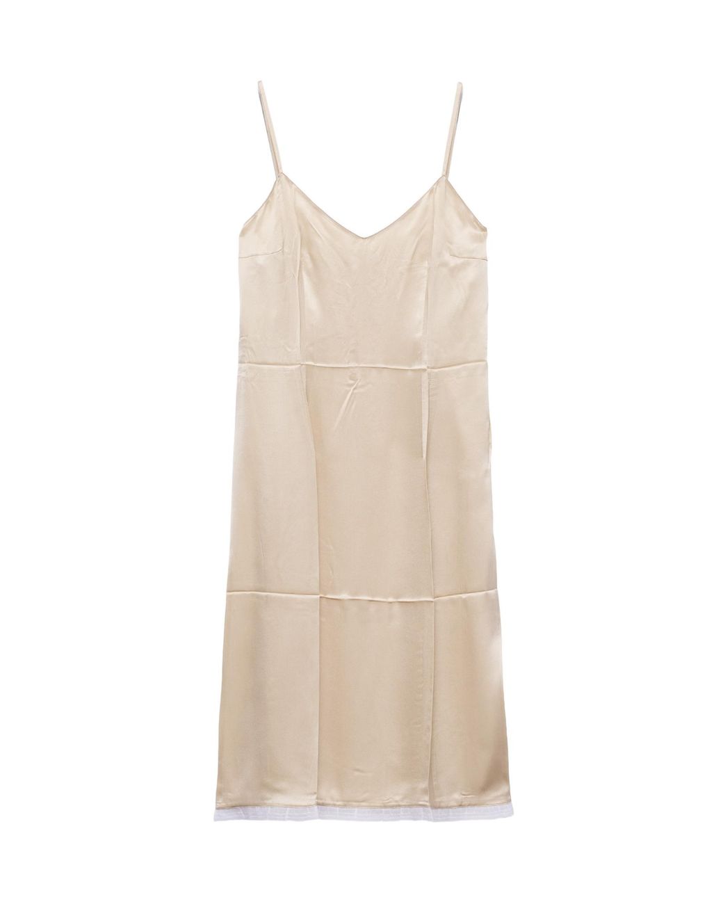Prada Natural V-Neck Sleeveless Dress