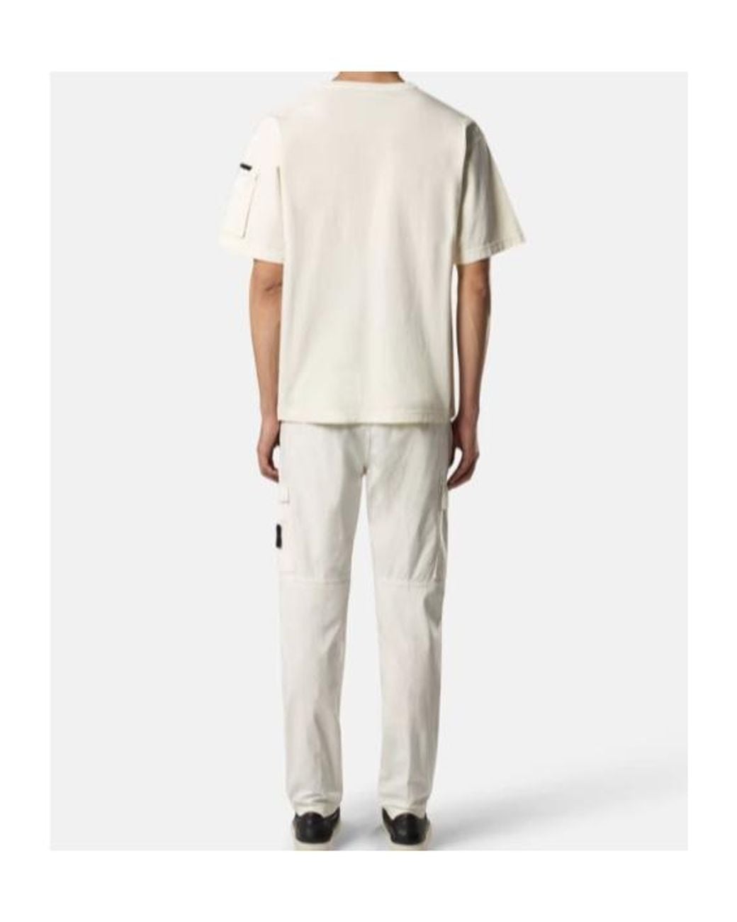 Stone Island White Crewneck Pocket T-Shirt for men
