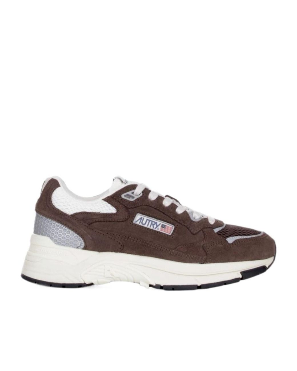 Autry Brown Hyperway Mesh Panel Low-Top Sneakers