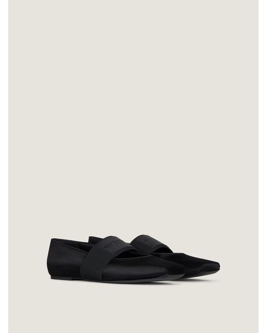 Givenchy Black Sliced Square Ballet Flats