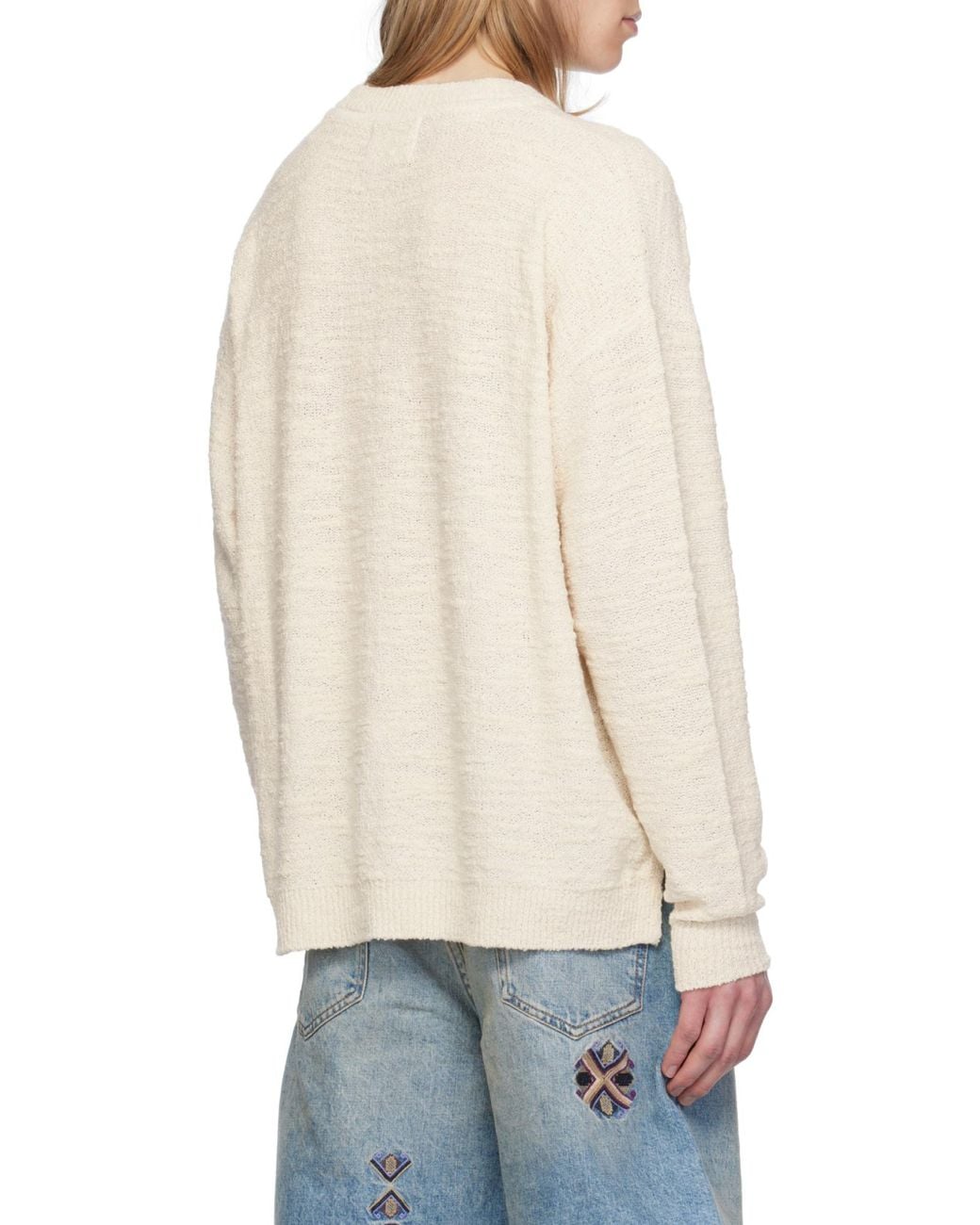 Isabel Marant White Arnold V-Neck Jumper for men