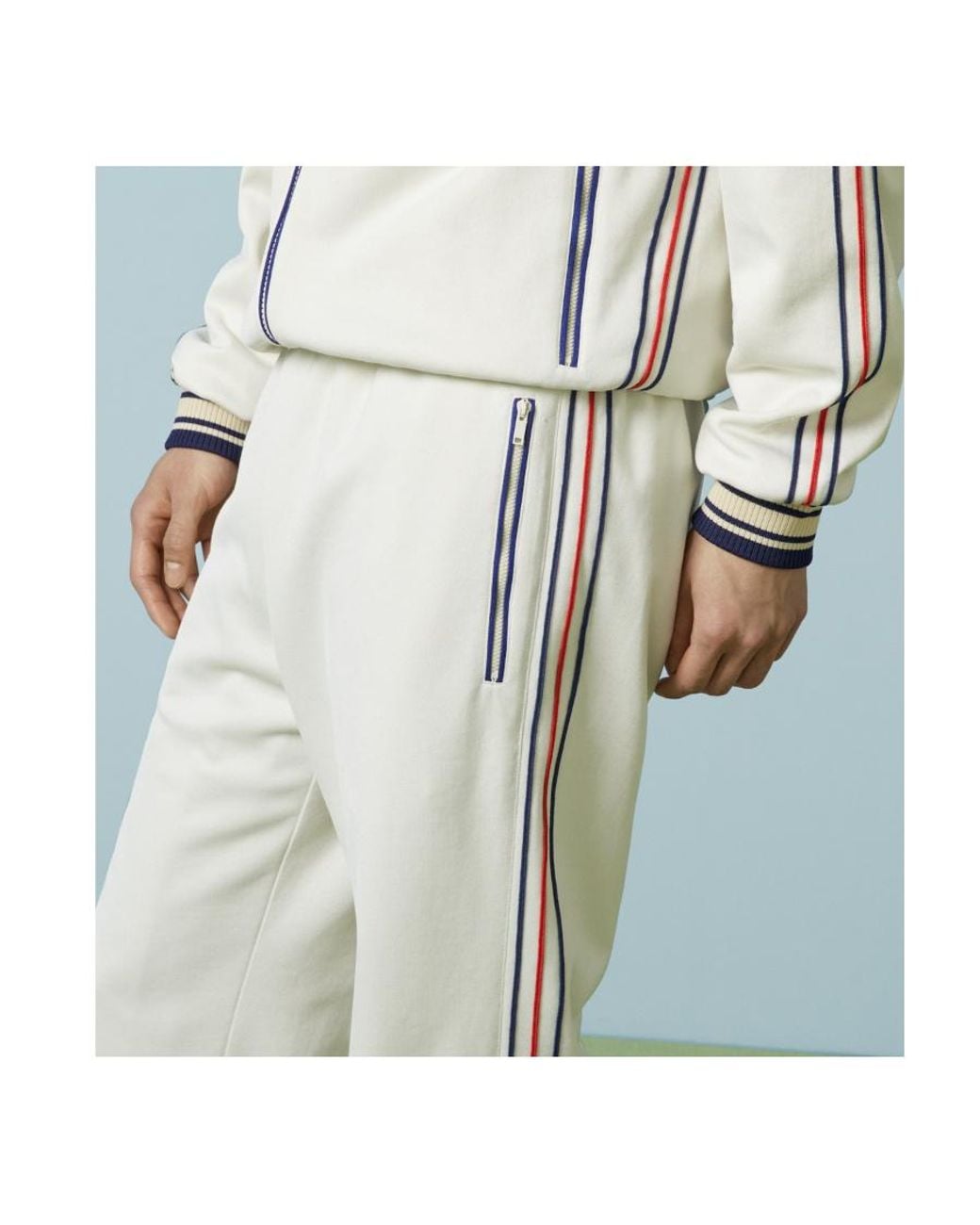 Gucci White Logo-Patch Cotton Track Pants for men