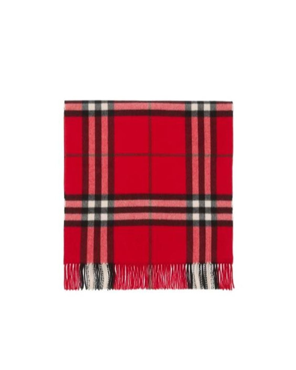 Burberry Red Wide Cross Stitch Ekd Check Scarf