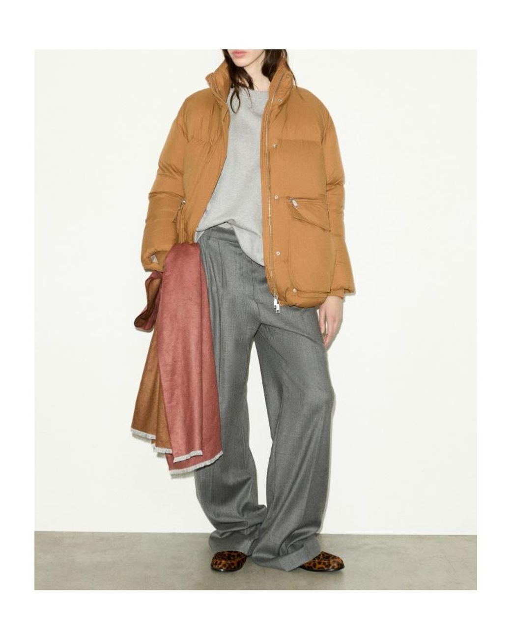 MAX&Co. Natural Oversized Padded Bomber Jacket