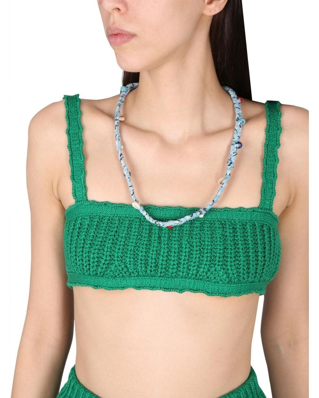 Alanui Green Palm Springs Knitted Top