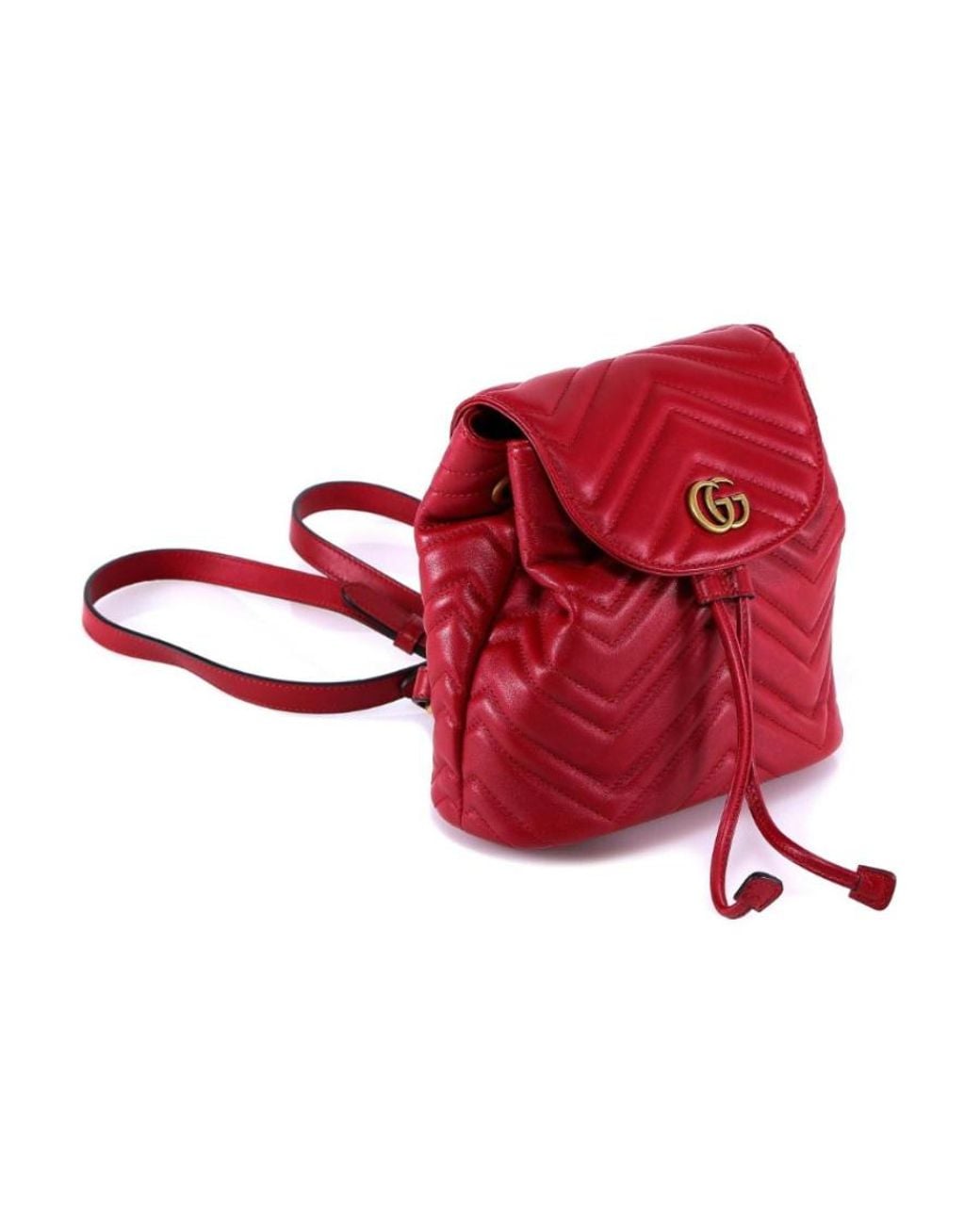 Gucci Red Marmont Quilted Leather Backpack