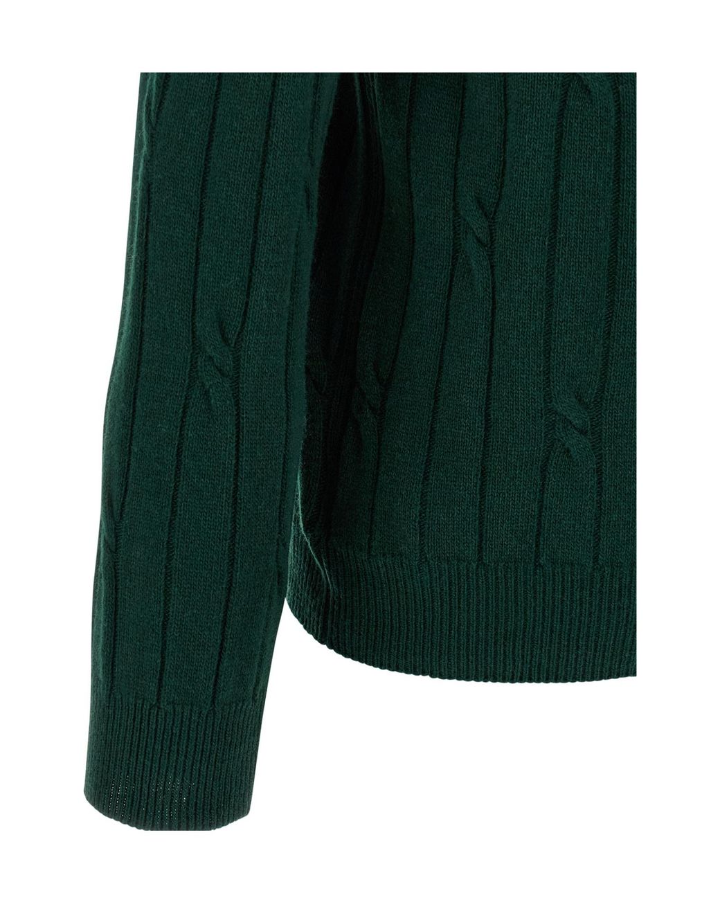 Zanone Green Braided Wool Polo Shirt for men