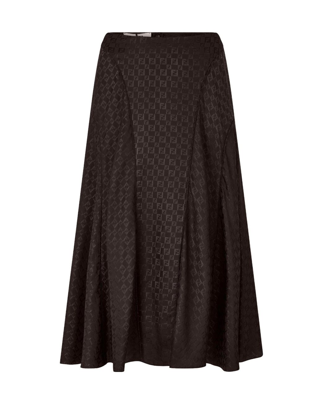 Fendi Brown Flared Long Midi Skirt