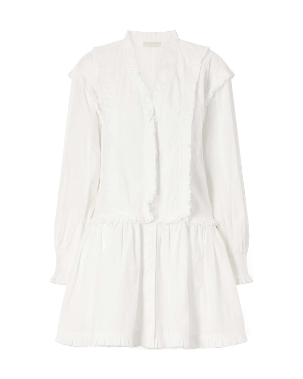 Ulla Johnson White Beatrix Ruffled Cotton Mini Dress