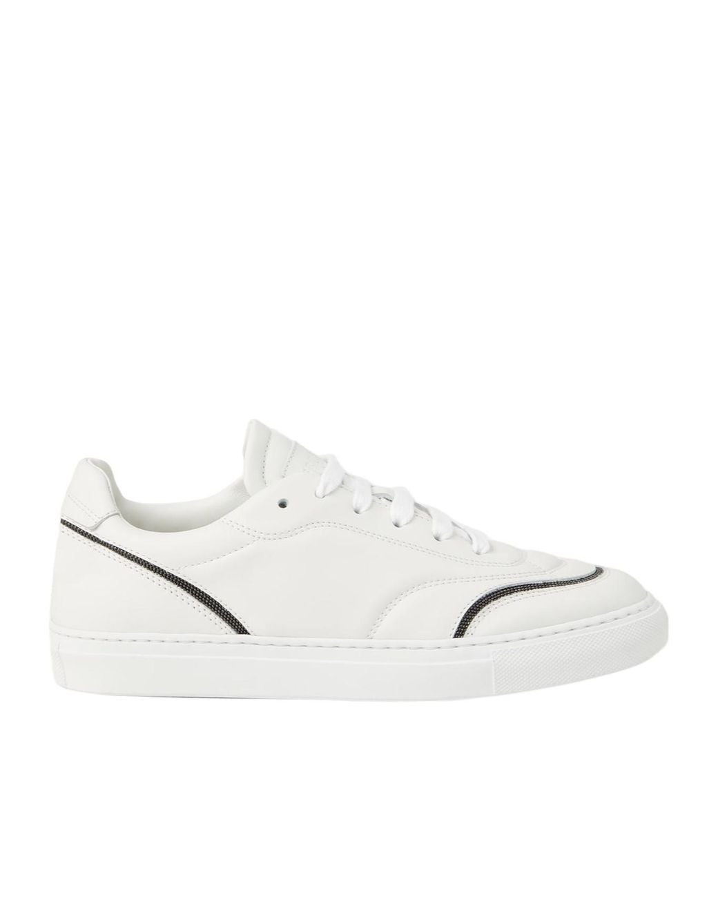 Brunello Cucinelli White Monili-Chain Sneakers
