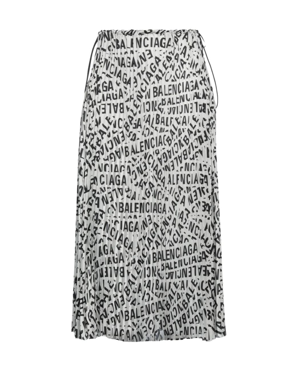 Balenciaga Gray Satin Drawstring Skirt