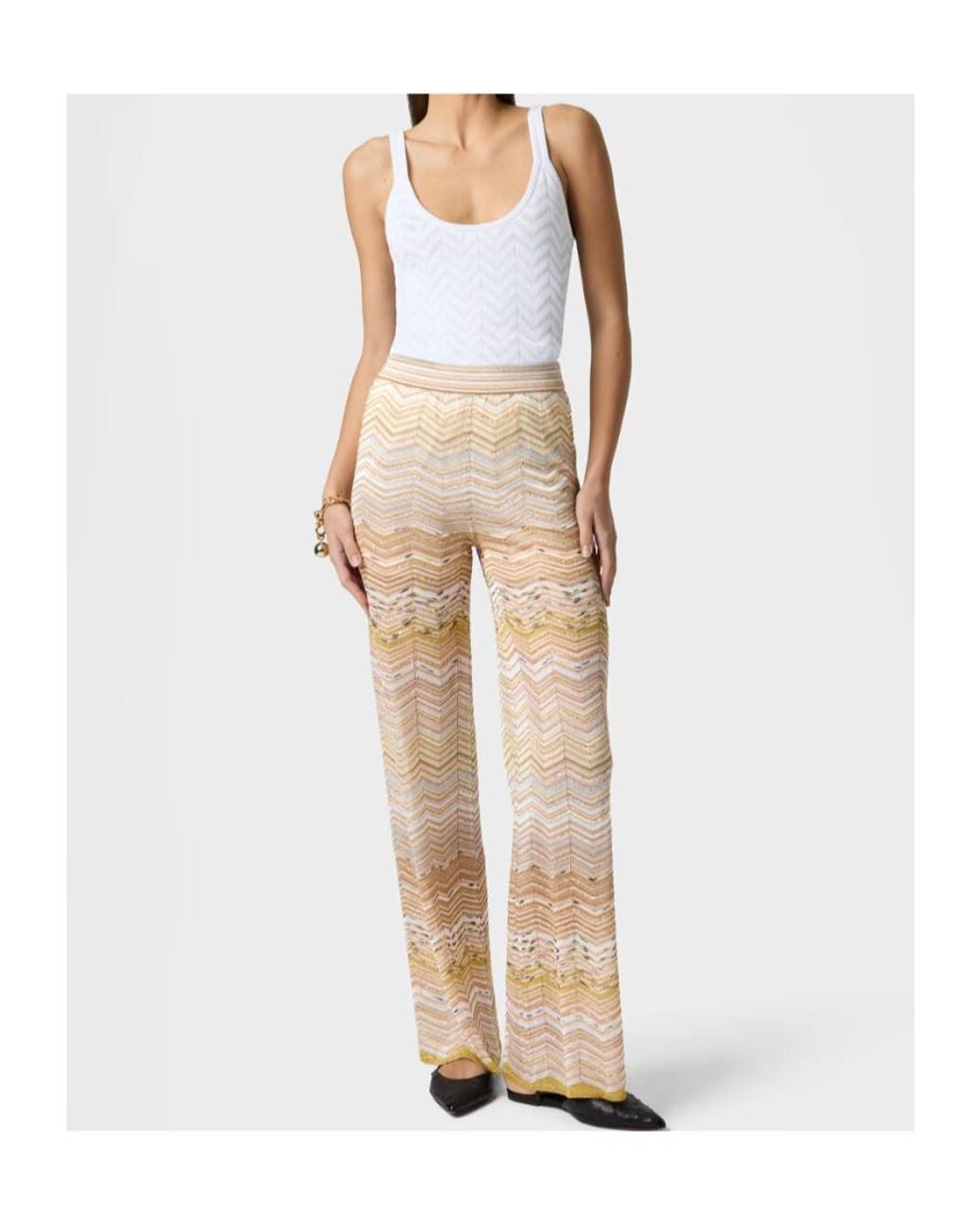 Missoni White Chevron Knit Top