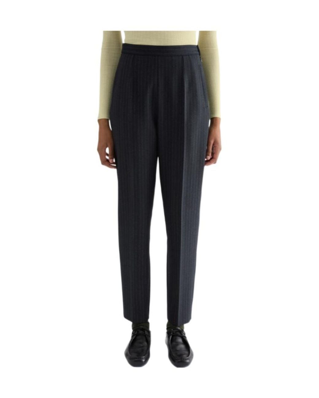 Jil Sander Black Slim Fit Pinstripe Pants