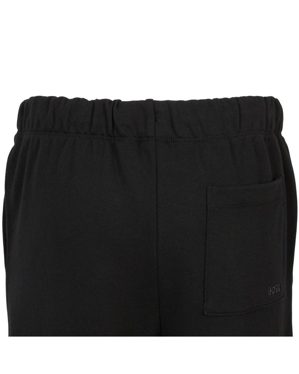 Boss Black Drawstring Elasticated-Cuff Track Pants for men