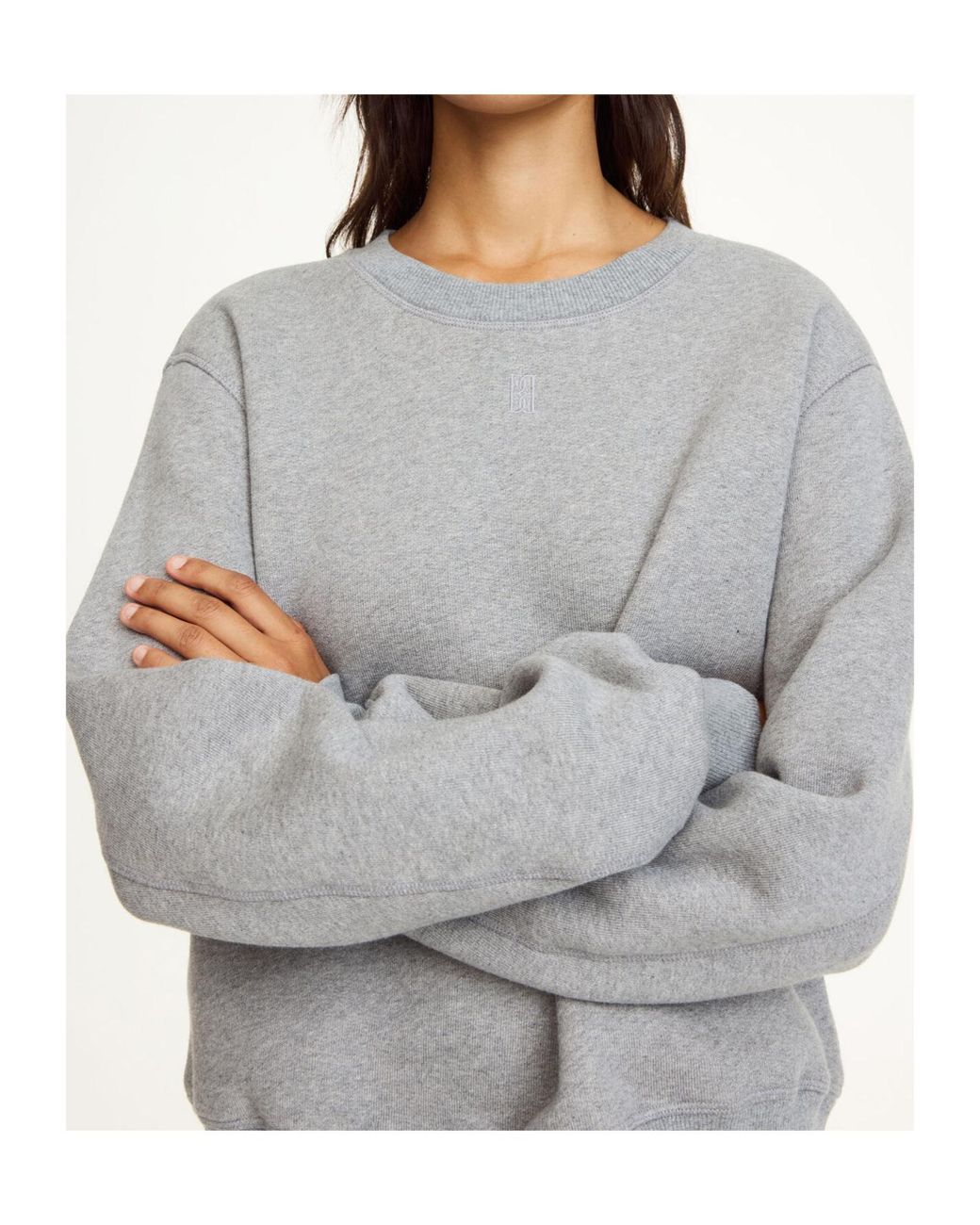 By Malene Birger Gray Embroidered-Logo Crew-Neck Sweatshirt