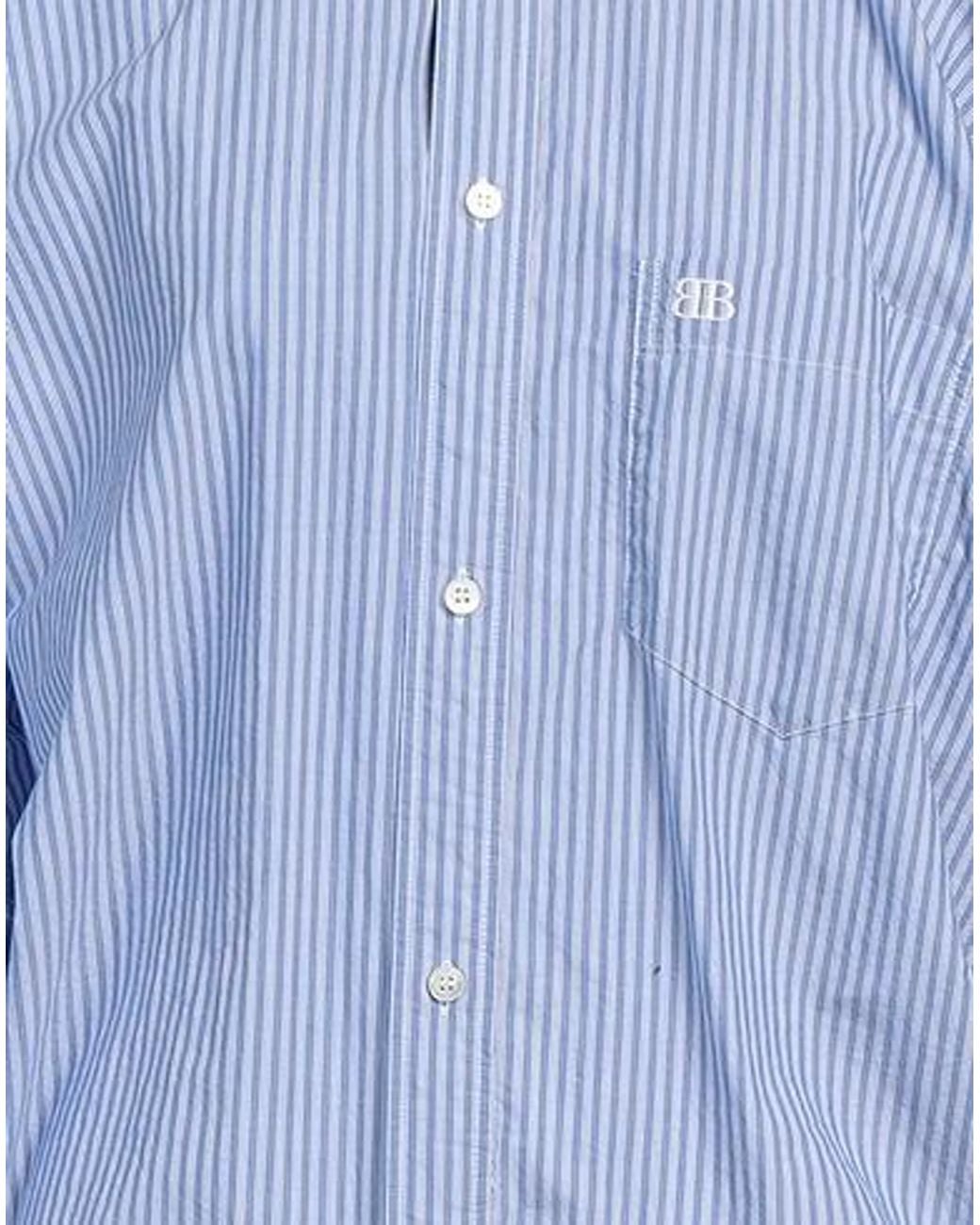 Balenciaga Blue Striped Long Shirt